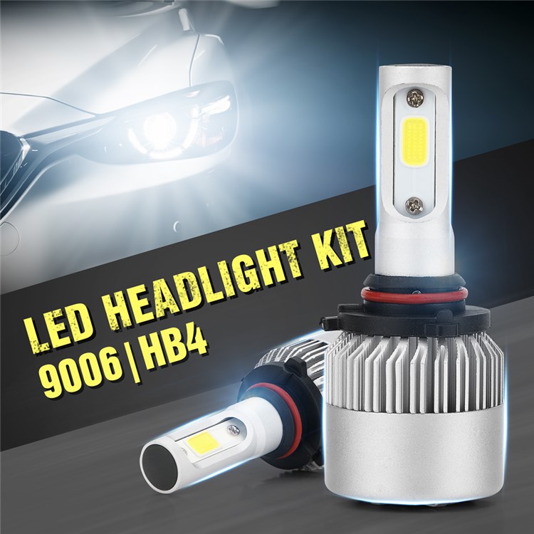 One Pair 9006/BH4 S2 60W 6000LM 6000K LED Headlight-1