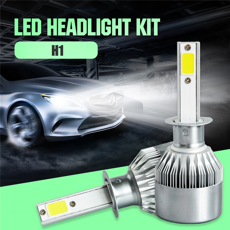 One Pair H1 C9 72W 7200LM 6000K Cool White LED Car Headlight-2
