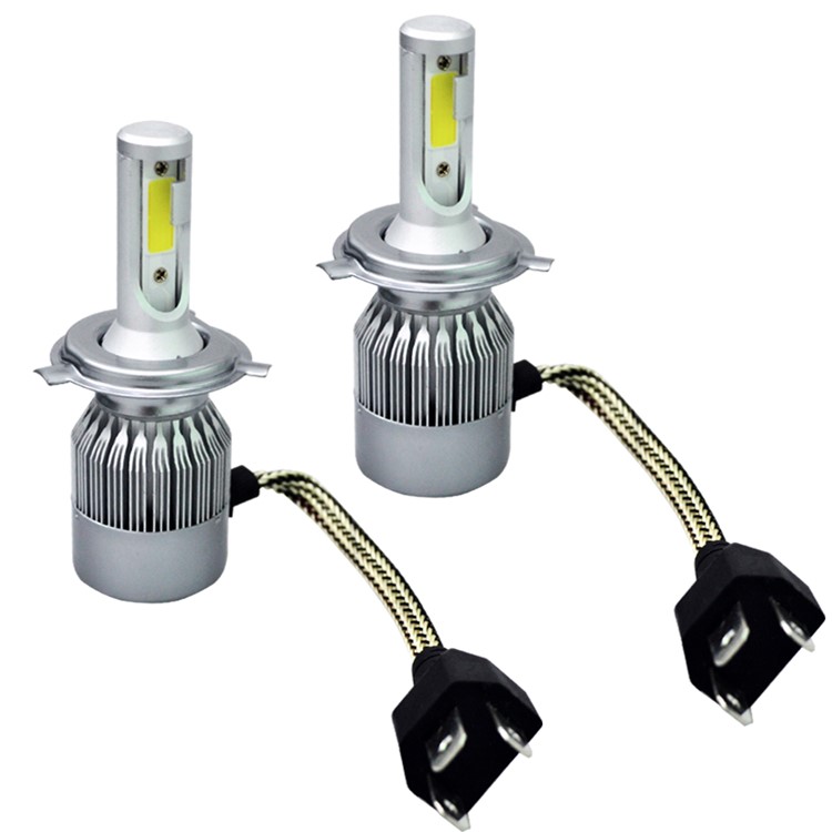 Um par H4 C9 72W 7200LM 6000K Cool White LED Headlight do carro-11