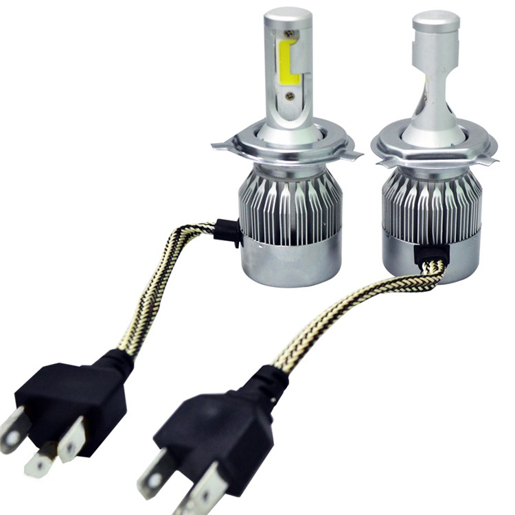 Um par H4 C9 72W 7200LM 6000K Cool White LED Headlight do carro-12