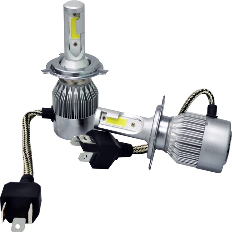 Um par H4 C9 72W 7200LM 6000K Cool White LED Headlight do carro-13