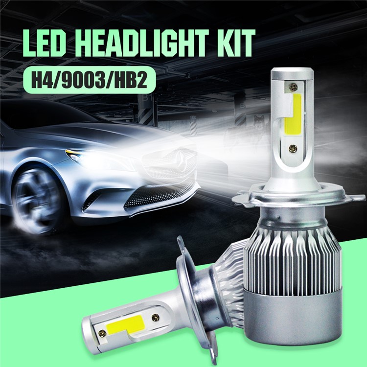 Um par H4 C9 72W 7200LM 6000K Cool White LED Headlight do carro-2