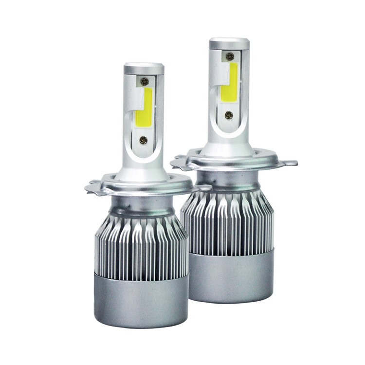 Um par H4 C9 72W 7200LM 6000K Cool White LED Headlight do carro-7