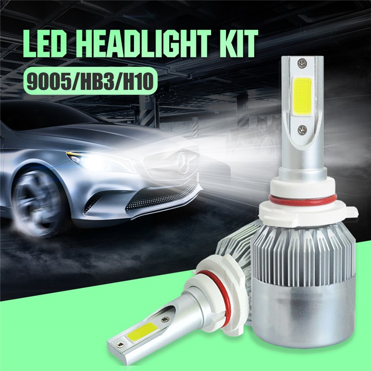 One Pair 9005/H10/HB3 C9 72W 7200LM 6000K Cool White LED Car Headlight-2