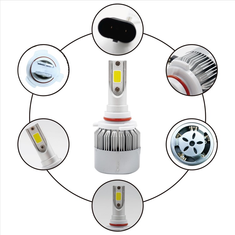 One Pair 9005/H10/HB3 C9 72W 7200LM 6000K Cool White LED Car Headlight-5