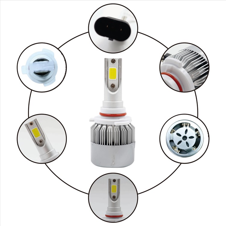 One Pair 9006/HB4 C9 72W 7200LM 6000K Cool White LED Car Headlight-5