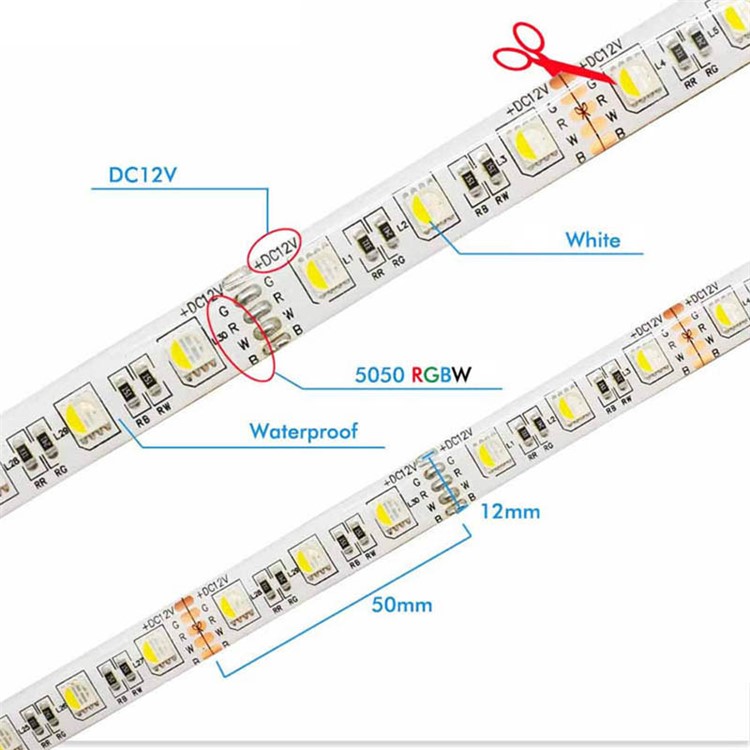 JIAWEN 5M 300 x 5050 SMD RGBW LED Flexible Strip Light with 2.4G RF Remote Controller - EU Plug-3