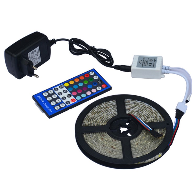 JIAWEN 5M 300 x 5050 SMD RGBW Waterproof LED Flexible Strip Lights with 44 Keys Remote Controller-2