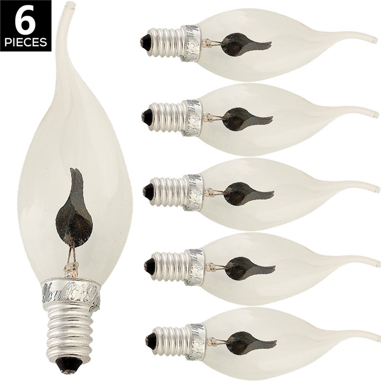 6PCS YK0321 E14 3W Red Light Flame-Shaped LED Light Bulb-2
