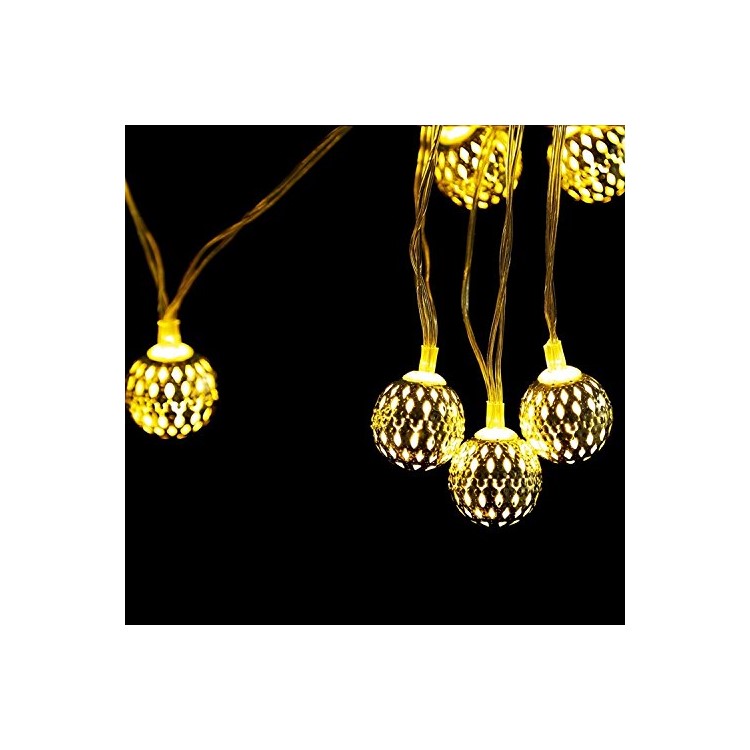 20 USB Operated Moroccan Globe LED String Lights - Warm Light-1