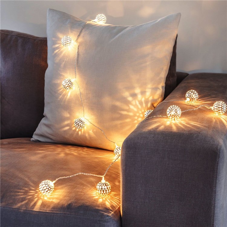20 USB Operated Moroccan Globe LED String Lights - Warm Light-6