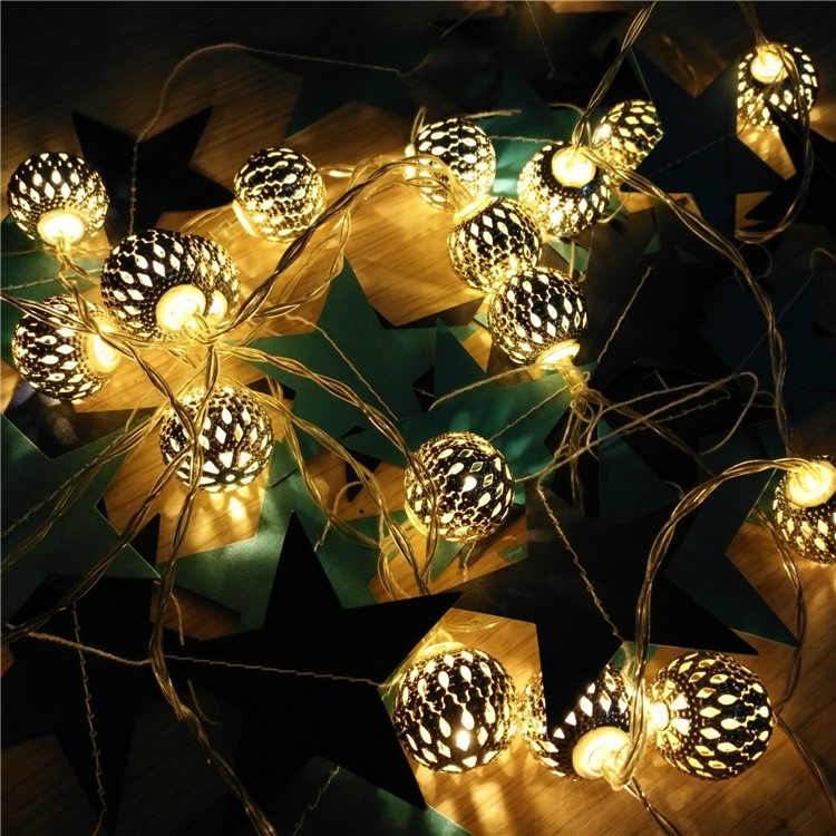 20 USB Operated Moroccan Globe LED String Lights - Warm Light-7