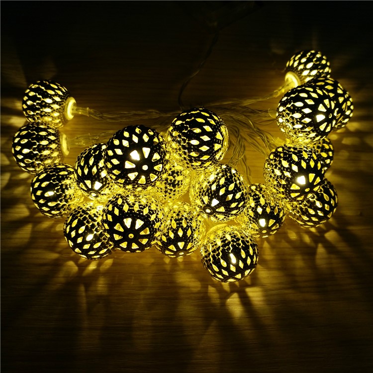 20 USB Operated Moroccan Globe LED String Lights - Warm Light-8