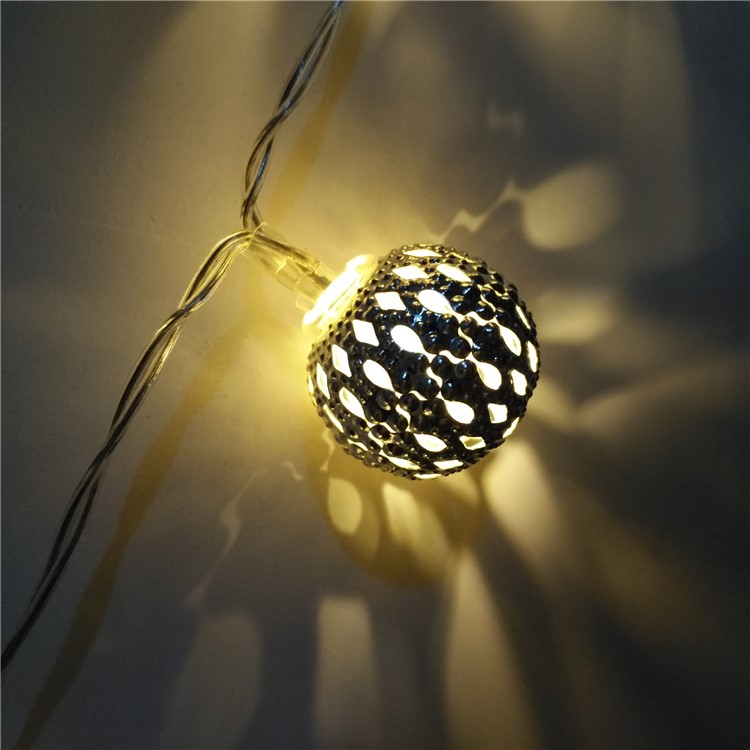 20 USB Operated Moroccan Globe LED String Lights - Warm Light-9