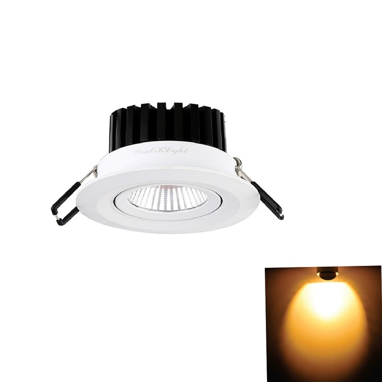 1Pcs YK4429 4W COB 380LM 3000K Warm White LED Recessed Ceiling Light AC 100-240V-1