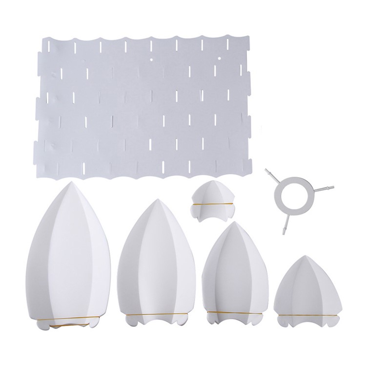YK2224 Lotus Shaped Chandelier Ceiling Pendant Lampshade (Light Lamp not included) - White-4