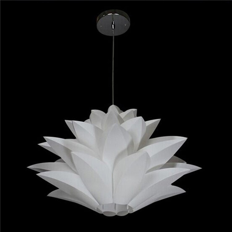YK2224 Lotus Shaped Chandelier Ceiling Pendant Lampshade (Light Lamp not included) - White-6