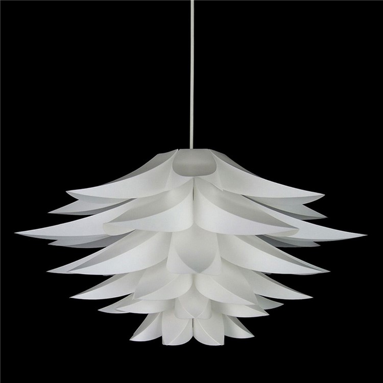 YK2224 Lotus Shaped Chandelier Ceiling Pendant Lampshade (Light Lamp not included) - White-7