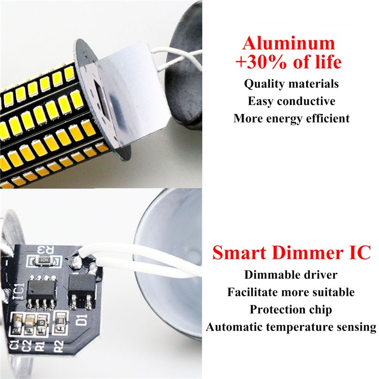 15W E27 SMD 5733 138-LED Dimmable Corn Light with Cover - Cool White-8