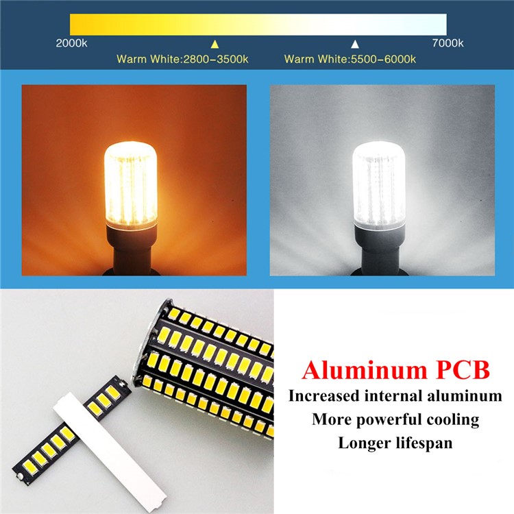 15W E27 SMD 5733 138-LED Dimmable Corn Light with Cover - Cool White-9