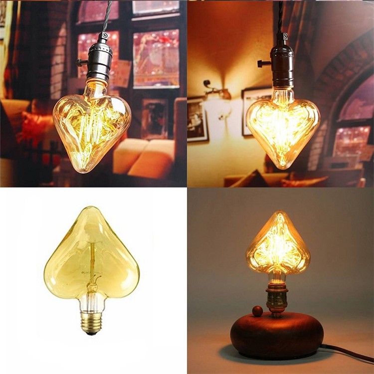 YouOKLight YK0848 E27 40W Heart-shape Tungsten Light Bulb - Warm White-10