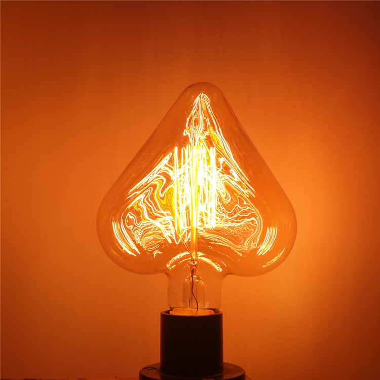 YouOKLight YK0848 E27 40W Heart-shape Tungsten Light Bulb - Warm White-5