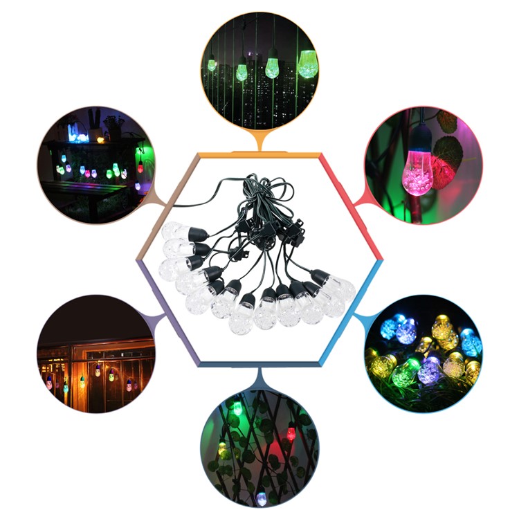 12-LED-Kugeln Solar String Licht Wasserdicht Terrasse String Licht Im Freien Hochzeit Party Weihnachten Licht-7