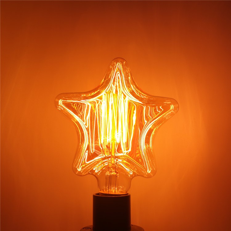 YK0849 E27 40W Warm White Christmas Lights Indoor Vintage Star Shape Decorative Light Bulb for Home AC 220-240V-10