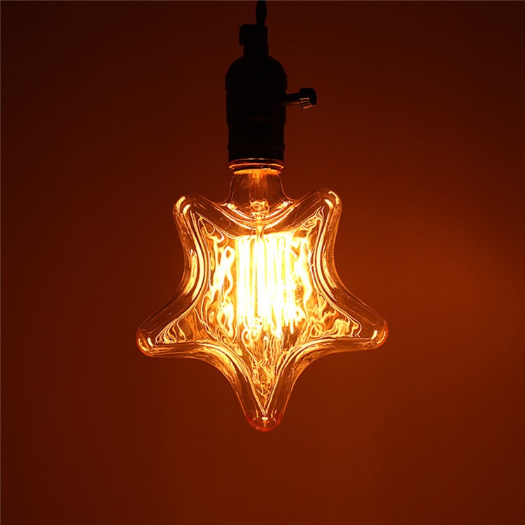 YK0849 E27 40W Warm White Christmas Lights Indoor Vintage Star Shape Decorative Light Bulb for Home AC 220-240V-9
