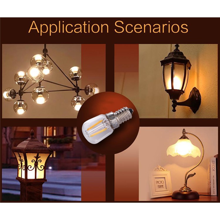 YK0839 E14 2W Warm White LED Bulb AC 220V - Transparent-9