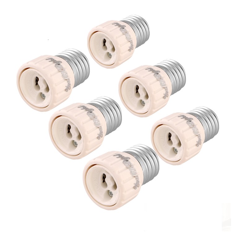6Pcs YouOkLight YK6607 E27 to GU10 LED Light Lamp Bulb Adapter Converter - Silver Color + White-1