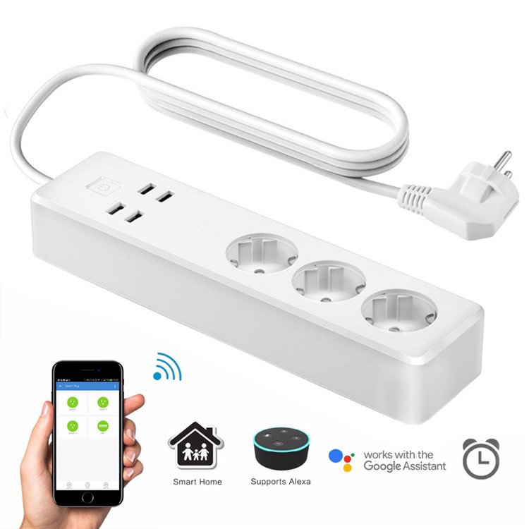 

Smart Home WiFi 4 USB Ports Extension Socket for Android iOS Smartphone - EU Plug