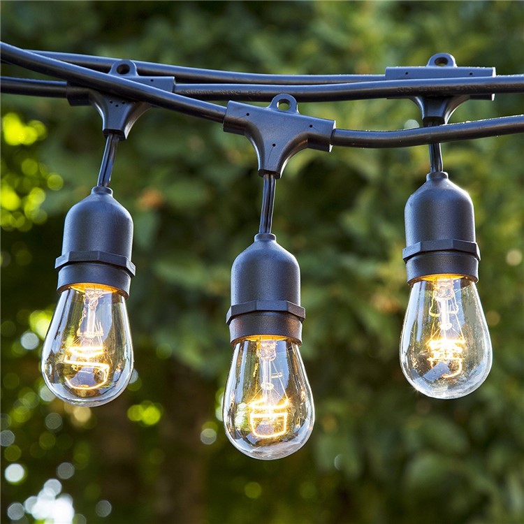 48 Foot Waterproof Outdoor String 15 Hanging Sockets (Bulbs Not Included) - EU Plug-1