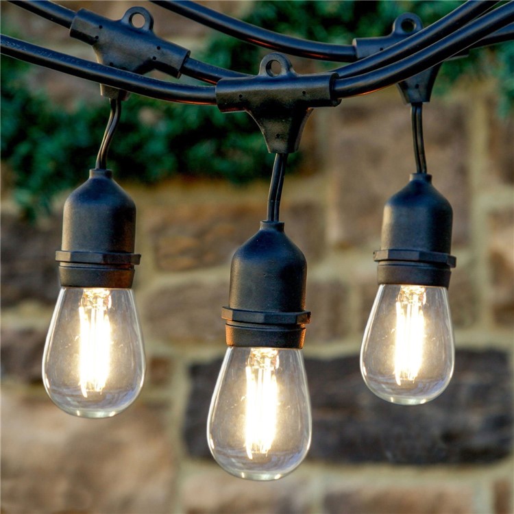 48 Foot Waterproof Outdoor String 15 Hanging Sockets (Bulbs Not Included) - EU Plug-13