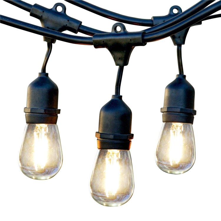 48 Foot Waterproof Outdoor String 15 Hanging Sockets (Bulbs Not Included) - EU Plug-3
