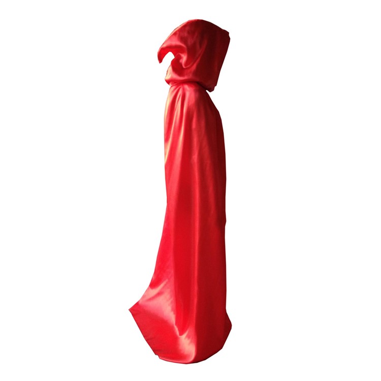 Adult Sorcerer Hooded Cloak Costume Prop for Halloween (S Size) - Red-1