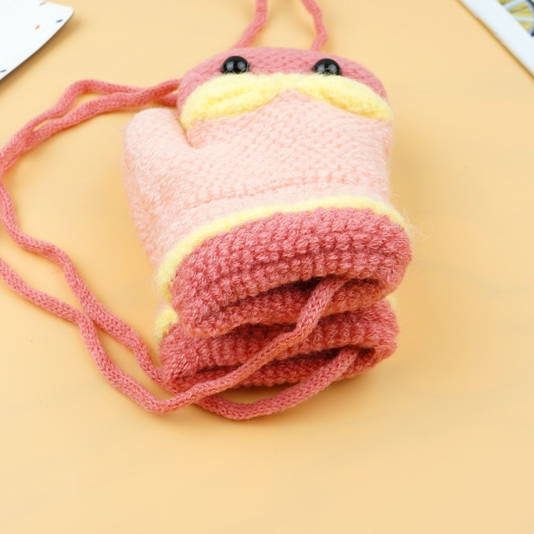 Winter Warm Cartoon Figure Knitted Gloves Hanging Neck Full Finger Gloves for 1-3 Year Olds Kids-10