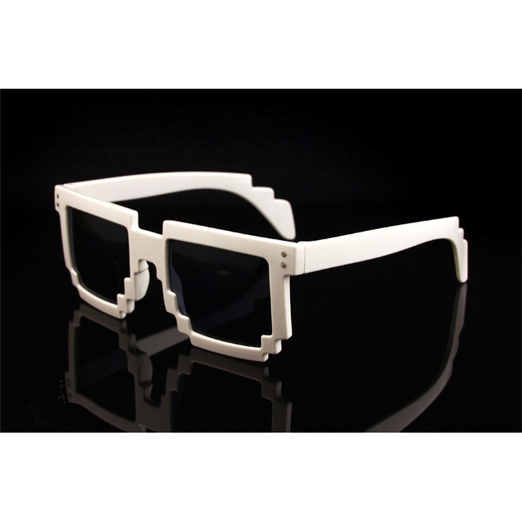 Mosaic Pattern Fashion Sunglasses PC Frame Sun Glasses - White-1