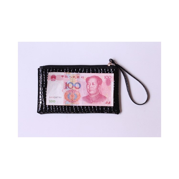 The New Korean Style Leather Crocodile Texture Handbag of 2017 Purse - Black-6