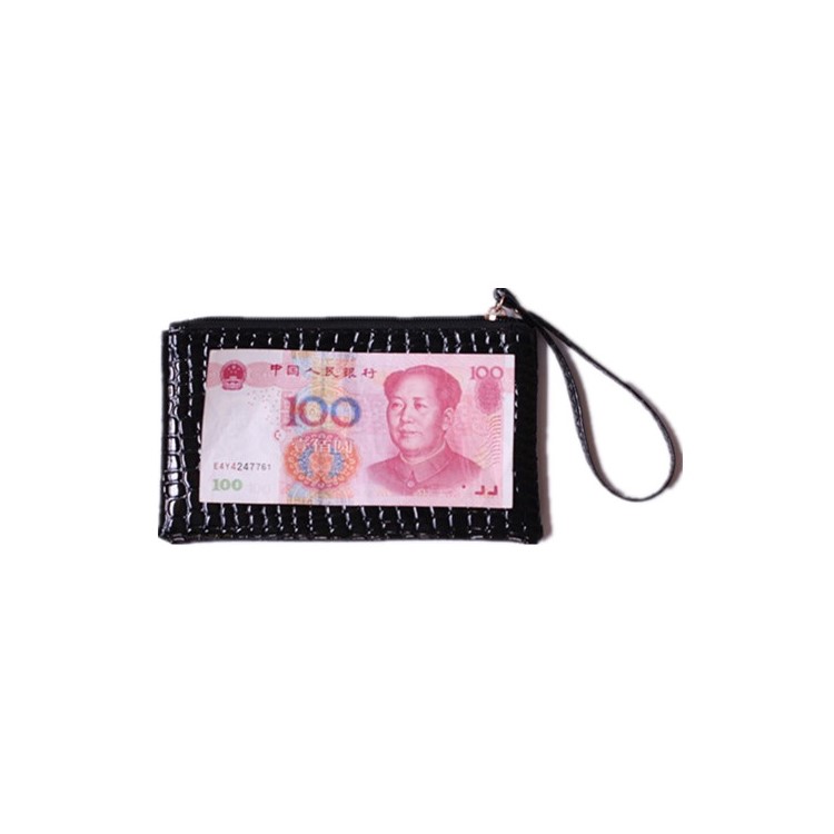 The New Korean Style Leather Crocodile Texture Handbag of 2017 Purse - Black-8