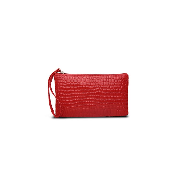 The New Korean Style Leather Handbag of 2017 Crocodile Texture Purse - Red-1