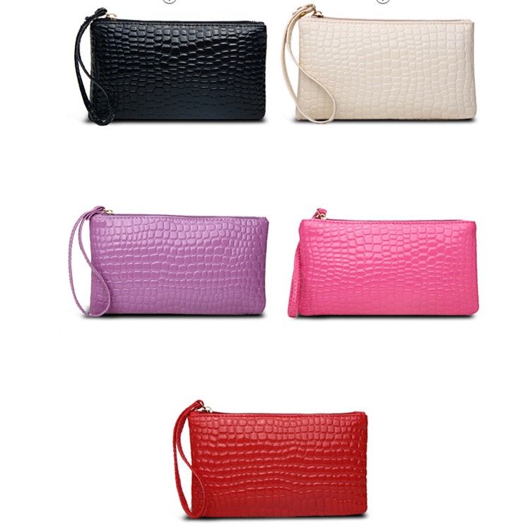 The New Korean Style Leather Handbag of 2017 Crocodile Texture Purse - Red-2