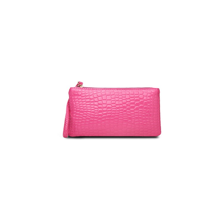 Crocodile Texture The New Korean Style Leather Handbag of 2017 Purse - Rose-1