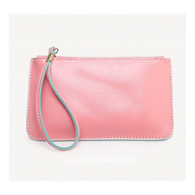 Crazy Horse Skin Oil Buffed Leather Handbag Purse - Pink-1