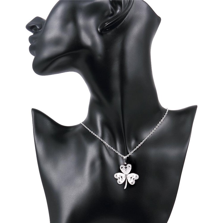 Hot Selling Trefoil Pendant Silver Plated Women Necklace Chain-3