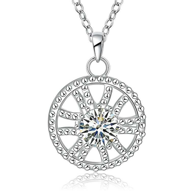 Fashion Hollow Lemon Slice Zirconia Pendant Female Necklace Chain-1