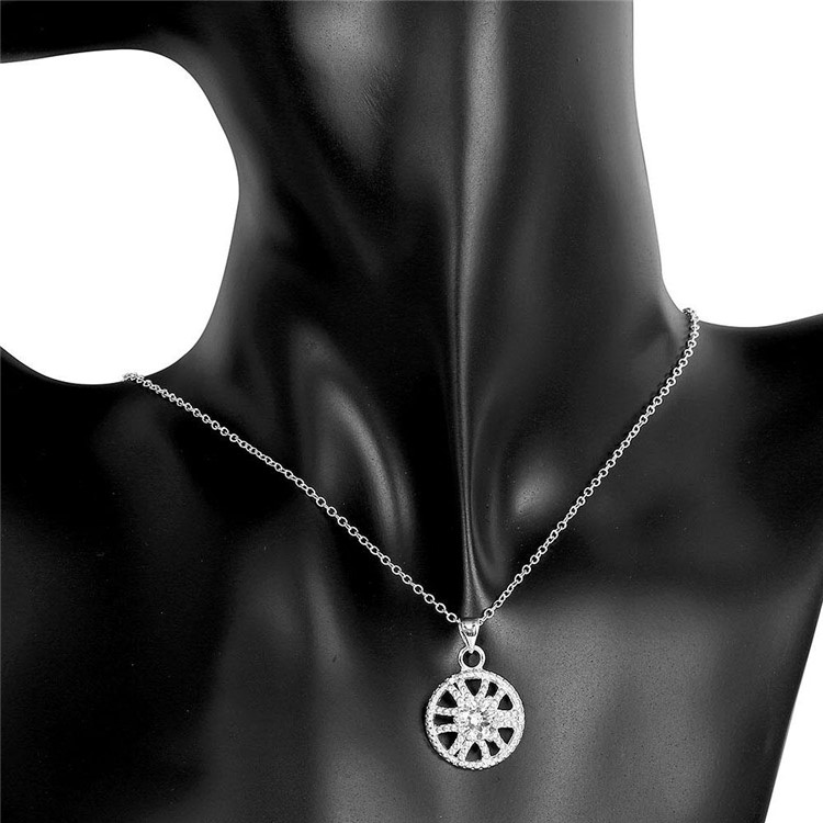 Fashion Hollow Lemon Slice Zirconia Pendant Female Necklace Chain-2
