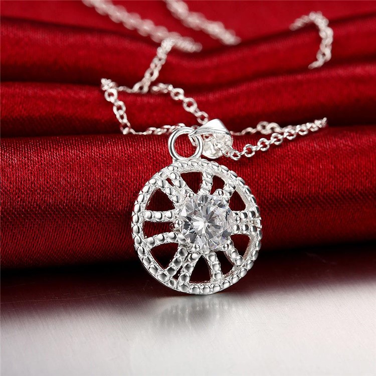 Fashion Hollow Lemon Slice Zirconia Pendant Female Necklace Chain-4