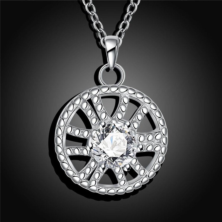 Fashion Hollow Lemon Slice Zirconia Pendant Female Necklace Chain-5