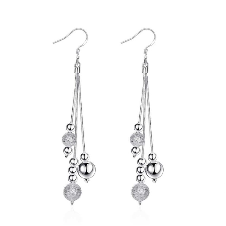 Water Drop Shape Plated Hook Drop Earrings-1